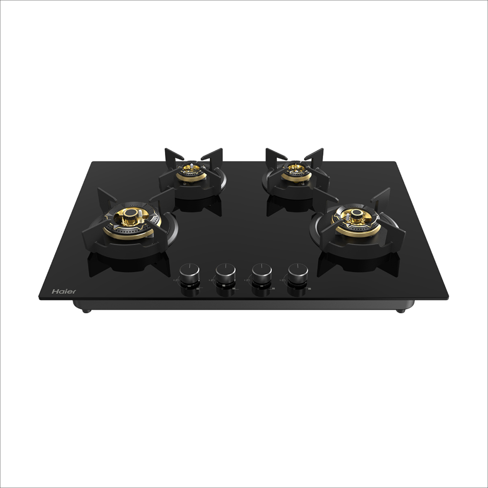 Haier Full Brass 4 Burner Auto ignition Hybrid-Hob with metal Knobs